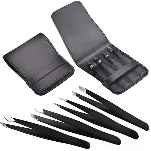Tweezers Set with Travel Case Precisions Eyebrow Tweezers Stainless Steel Tweezers for Facials Hair,Ingrown Hair Removal