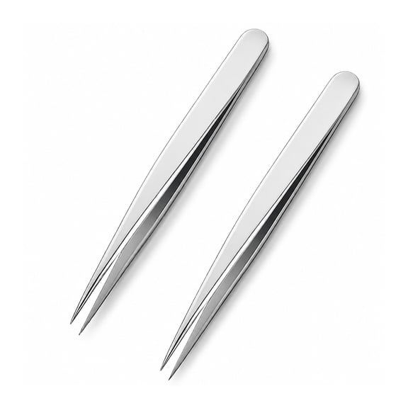 Tweezers for Fine Hair Plucking, Slanted Tip Men & Women
