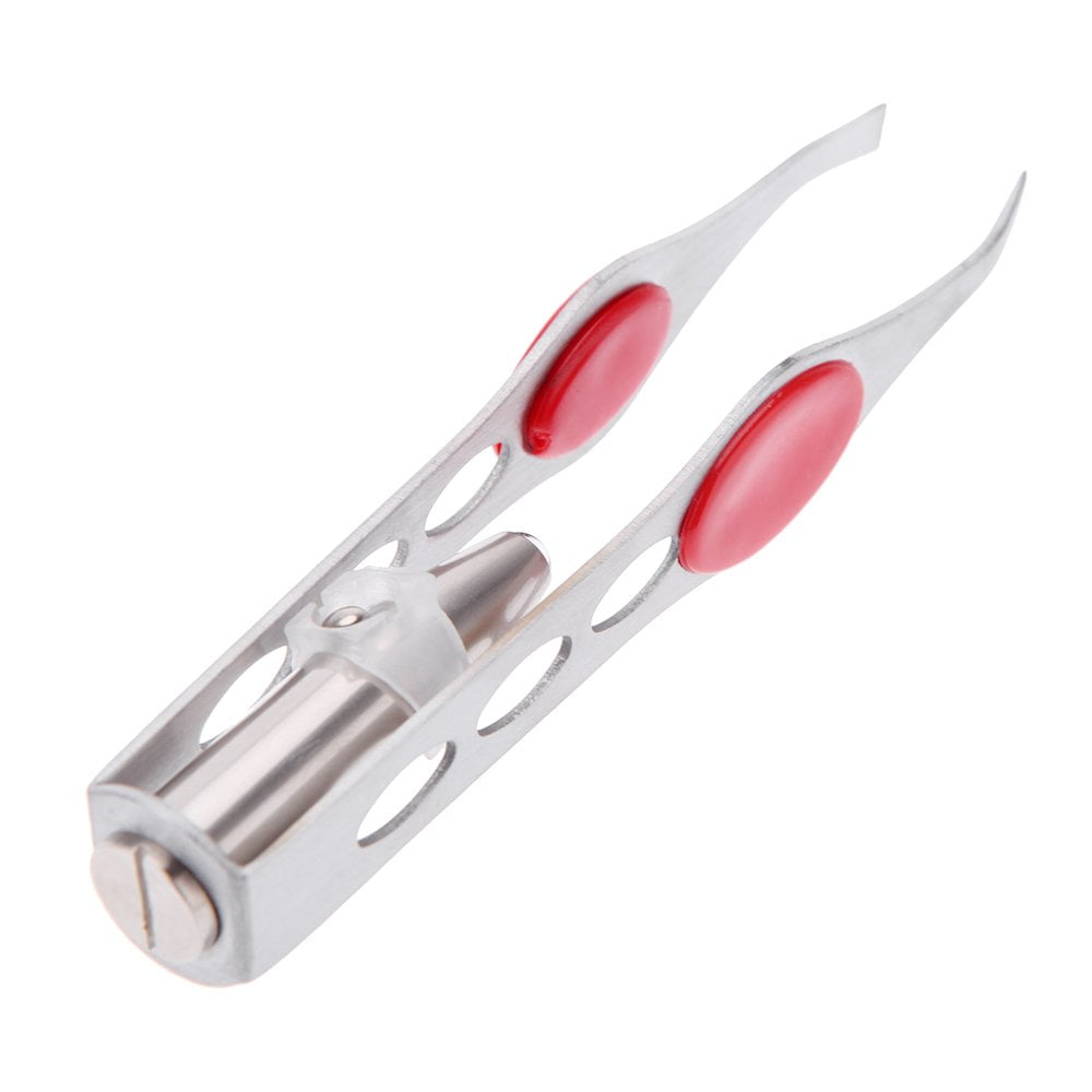 Tweezers with light,led tweezers,Professional Tool Led Light Stainless Steel Eyebrow Tweezer Hair Removal Makeup Tools,Silver