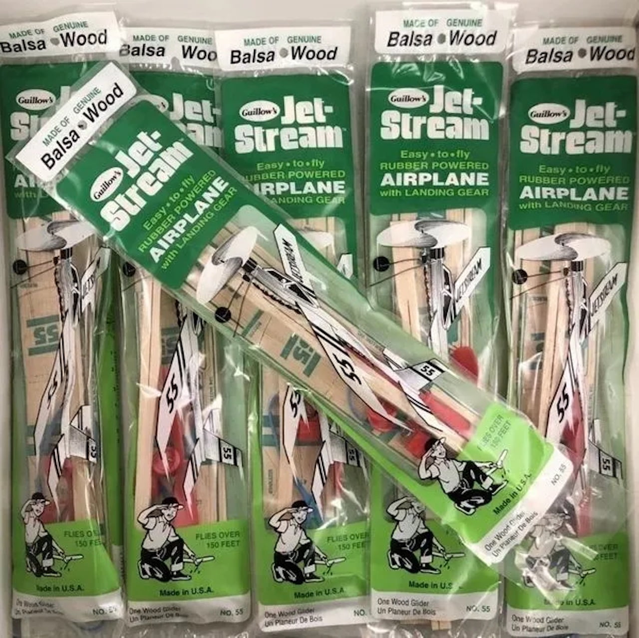 LOTTO Di 6 Guillow'S Jetfire BALSA Divertente Giocattolo Volanti - Foto 5