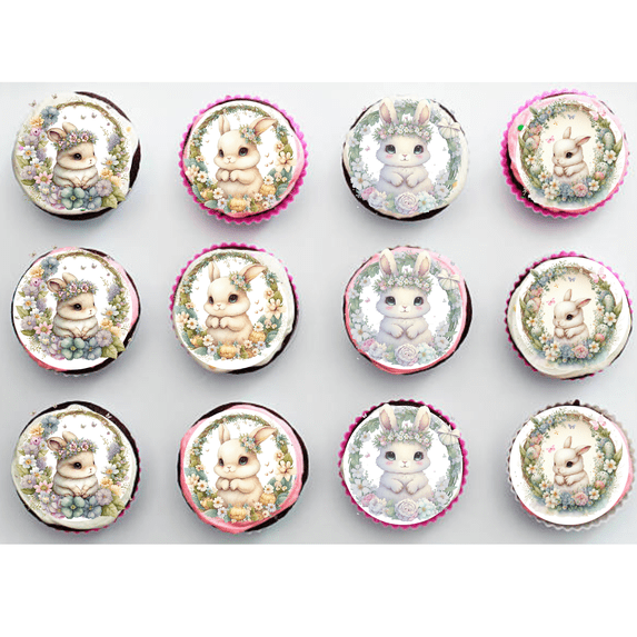 Easter Bunny Cake Topper by ToriBellas Designs (12 Count)