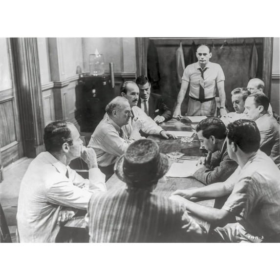 Twelve Angry Men Having a Meeting in Black and White Photo Print (8 x 10)