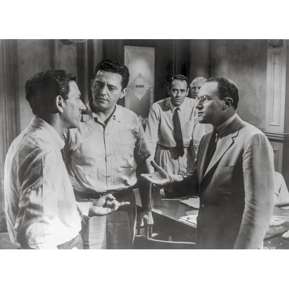 Twelve Angry Men Movie Scene with Five Men Talking Photo Print (8 x 10)