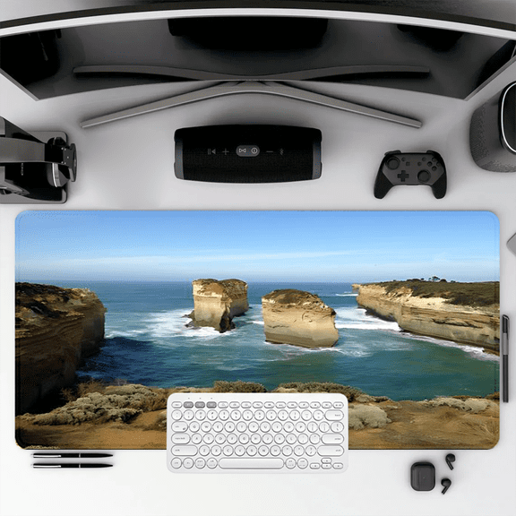 Twelve Apostles Ocean View Mouse Pad 35.4 x 15.8 inches Rubber Desk Mat for Office and Home Use