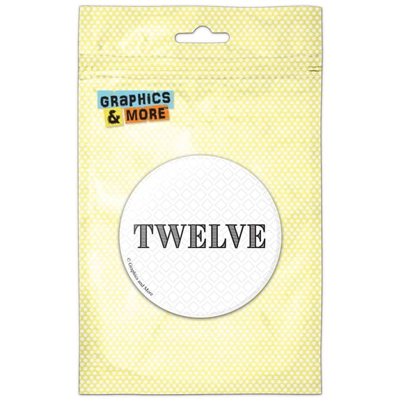 Twelve Birthday Diamond Pattern Black and White Pinback Button Pin Badge
