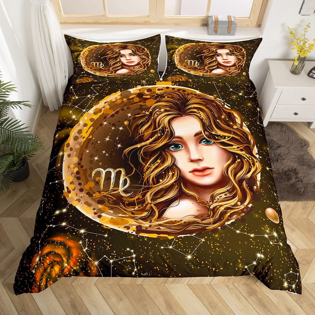 Twelve Constellation Duvet Cover Set Leo Comforter Cover Set Lion