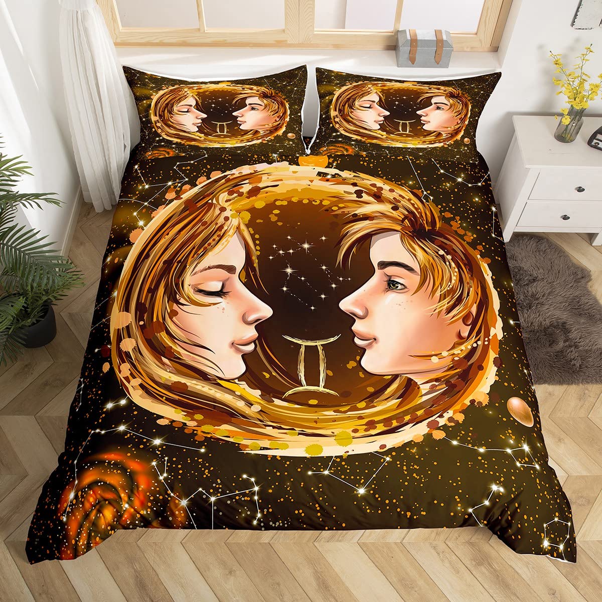 Twelve Constellation Duvet Cover Set Leo Comforter Cover Set Lion