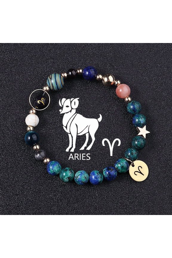 Twelve Constellations Bracelets Natural Stone Phoenix Lapis Lazuli Eight Planets