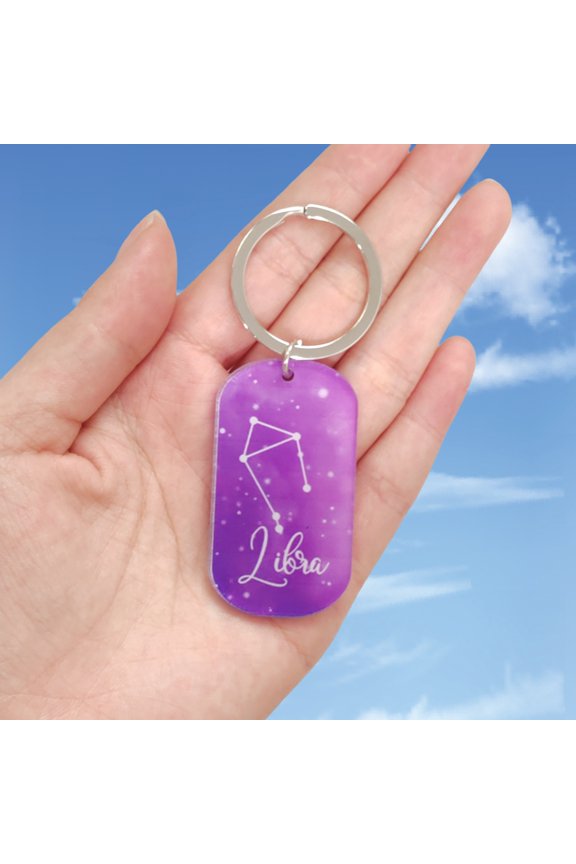 Twelve Constellations Keychain Libra Multifunctional Keychain 2D Double-Sided Printing Design Acrylic Decorative Gift