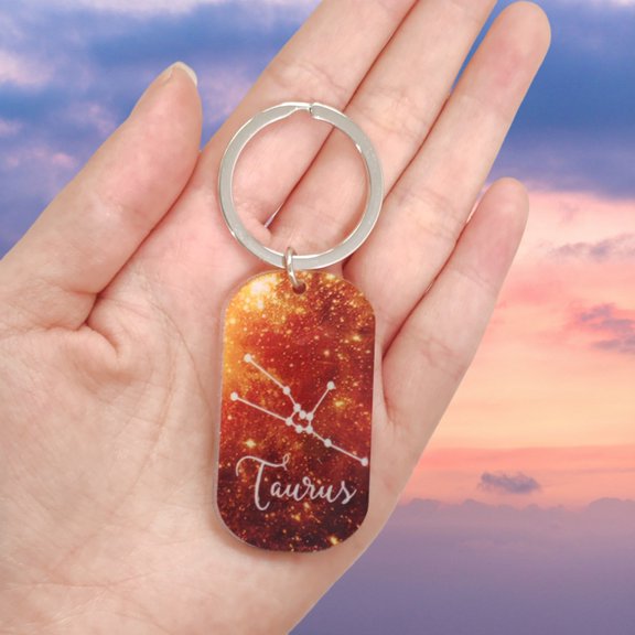 Twelve Constellations Keychain Taurus Multifunctional Keychain 2D Double-Sided Printing Design Acrylic Decorative Gift