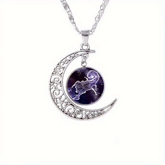 Twelve Constellations Moon Next NECKLACE TIMI GEMI PERIOD NECKLACE PERSONAL BIT,Silver,Scorpio