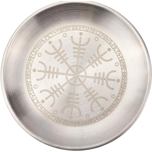 Twelve Constellations Plate Jewelry Dish Ritual Flat Bowl Round Silvery Tray Offering Bowl Dish Ring Trinket Holder
