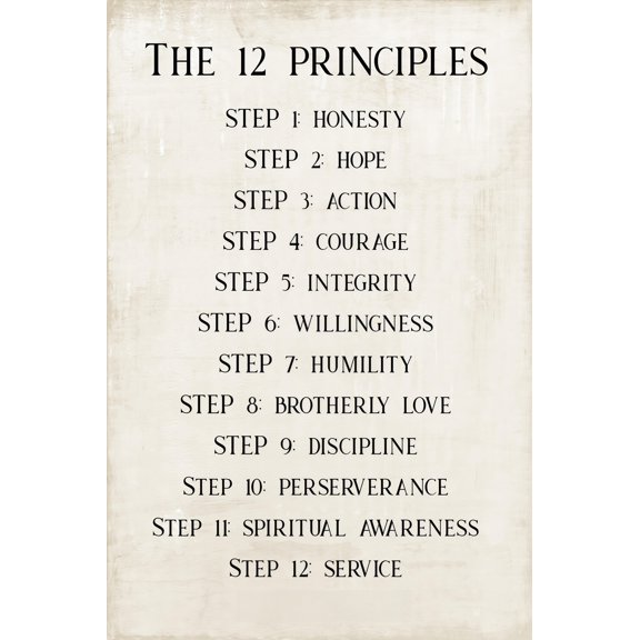 Twelve Life Principles Illustrated Inspirational Wall Decor for Home poster