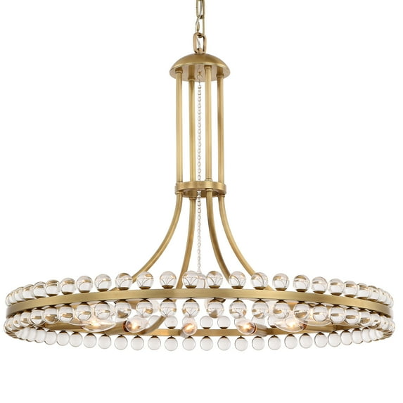 Twelve Light Chandelier-Aged Brass Finish -Traditional Installation Crystorama Lighting Clo-8899-Ag