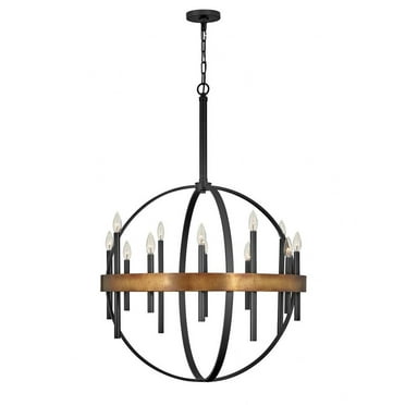 3867WA-Hinkley Lighting-Wells - Twelve Light Large Orb Chandelier in Transitional-Industrial Style - 30 Inches Wide by 43.25 Inches High