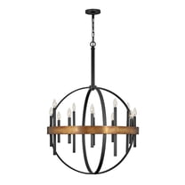 3867WA Hinkley Lighting Wells - Twelve Light Large Orb Chandelier in Transitional-Industrial Style - 30 Inches Wide by 43.25 Inches High