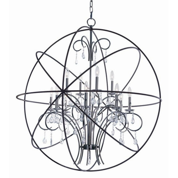 -Twelve Light Pendant In Modern Style-40 Inches Wide By 43.5 Inches High-Anthracite/Polished Nickel Finish -Traditional Installation Maxim Lighting