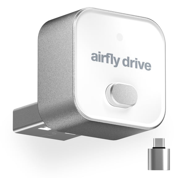 Twelve South AirFly Drive Wireless CarPlay & Android Auto Adapter(White) For wired CarPlay & Android Auto cars, Bluetooth dongle, auto-reconnect, USB-C & USB-A, one-press two-phone switching