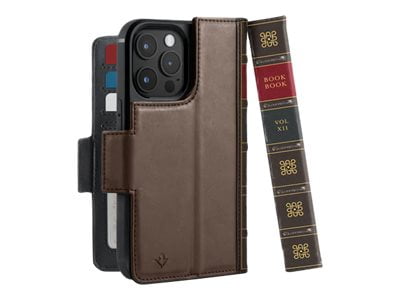 Twelve South BookBook Carrying Case (Book Fold) Apple iPhone 14 Pro Smartphone, Brown