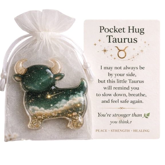 Twelve Zodiac Sign Pocket Cards – Inspirational Astrology Gift Set, Compact Encouragement Cards for Every Sign, Durable Cardstock Keepsake for Birthdays & Holidays(Taurus)