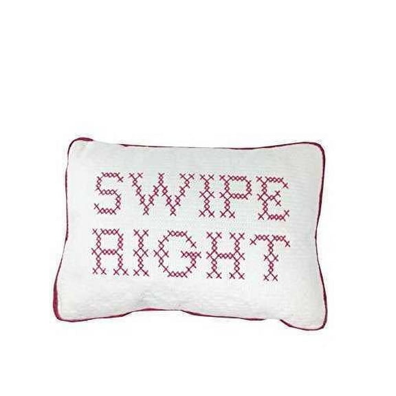 TwelveNYC | Swipe Right' Cross Stitch Throw Pillow |