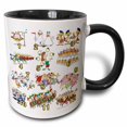 thumbnail image 1 of 3drose, Twelves Days Christmas Song Cartoon, 11oz Two-tone Black Mug, 1 of 6