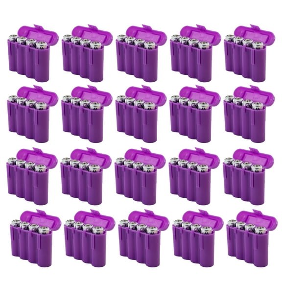 Twenty (20) EBC Battery AA AAA Purple Plastic Battery Storage Case Holder Box USA Ship