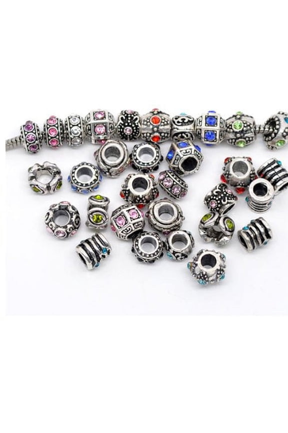Twenty Assorted Bead Charms for Snake Chain Bracelet