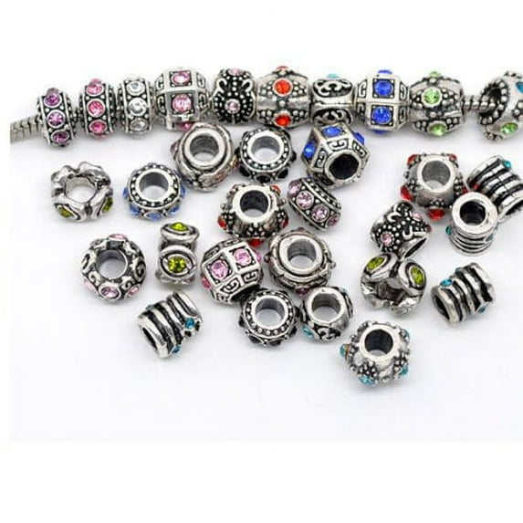 Twenty Assorted Bead Charms for Snake Chain Bracelet