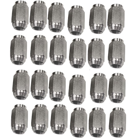 eCustomrim 24-Pk 1/2" Solid 304 Stainless Steel Lug Nuts For Trailer Wheels 1/2-20 Thread