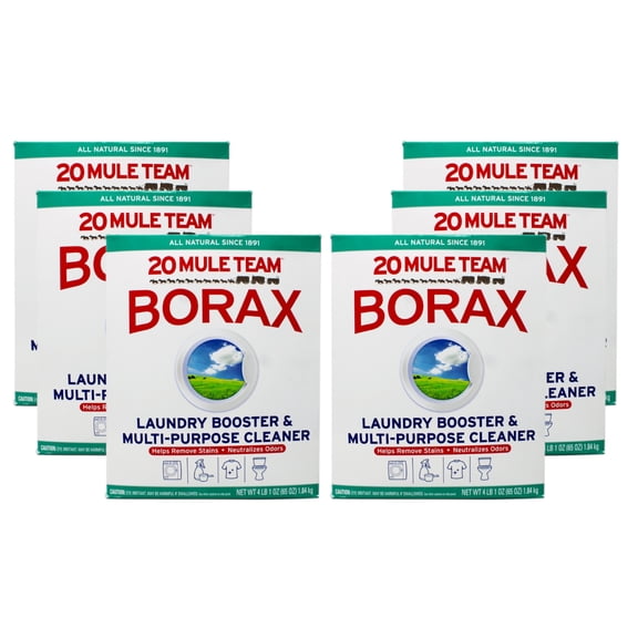 20 Mule Team Borax Detergent Booster & Multi-Purpose Household Cleaner 65 oz. Box 6 Pack