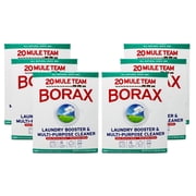 20 Mule Team Borax Detergent Booster & Multi-Purpose Household Cleaner 65 oz. Box 6 Pack