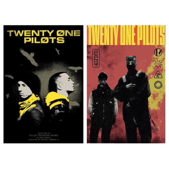 Twenty One Pilots - 2 Piece Music Poster Set (Trench Vultures & Clancy - Album Covers - 21 Pilots) (Size: 24" x 36" each)