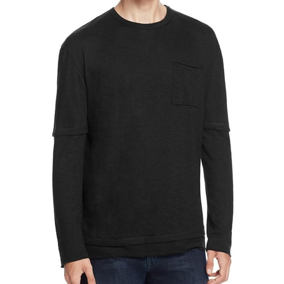 Twenty Tees Mens Knit Basic T-Shirt, Black, X-Large