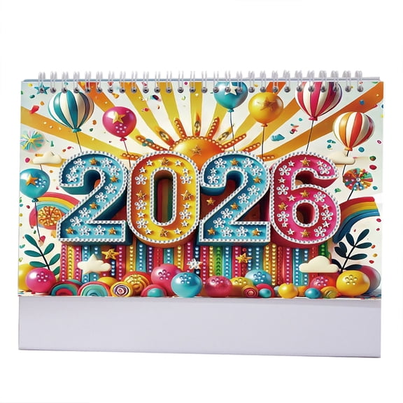 Twenty twenty six DIY Stone Art Standing Calendar Craft Set With Monthly Themed Panes For Innovative Office Deck