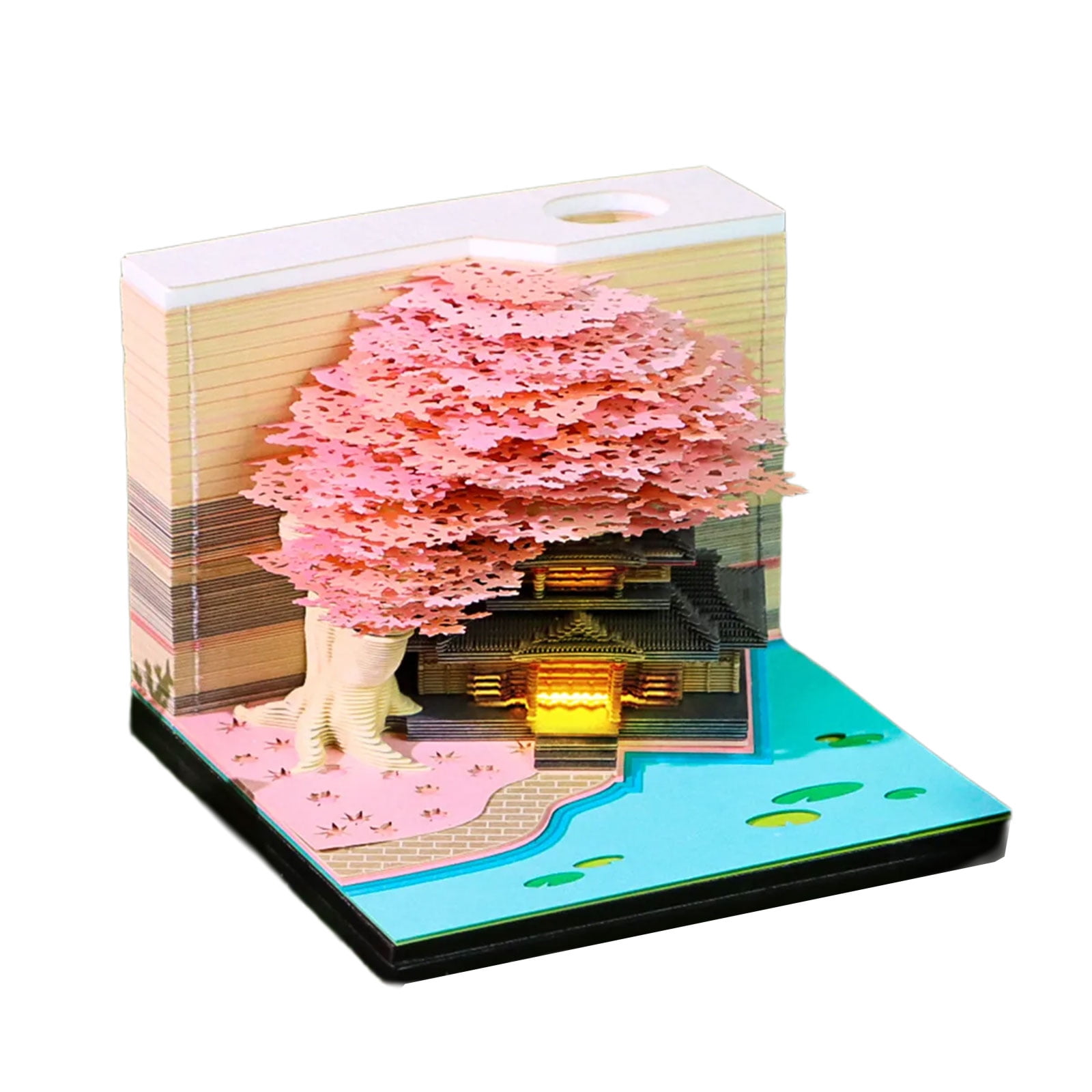 Twenty twenty six Illuminated Weekly Planner Three-dimensional Flowering Flower Paper Art Note Pad Split Panes Permanent Special Paper