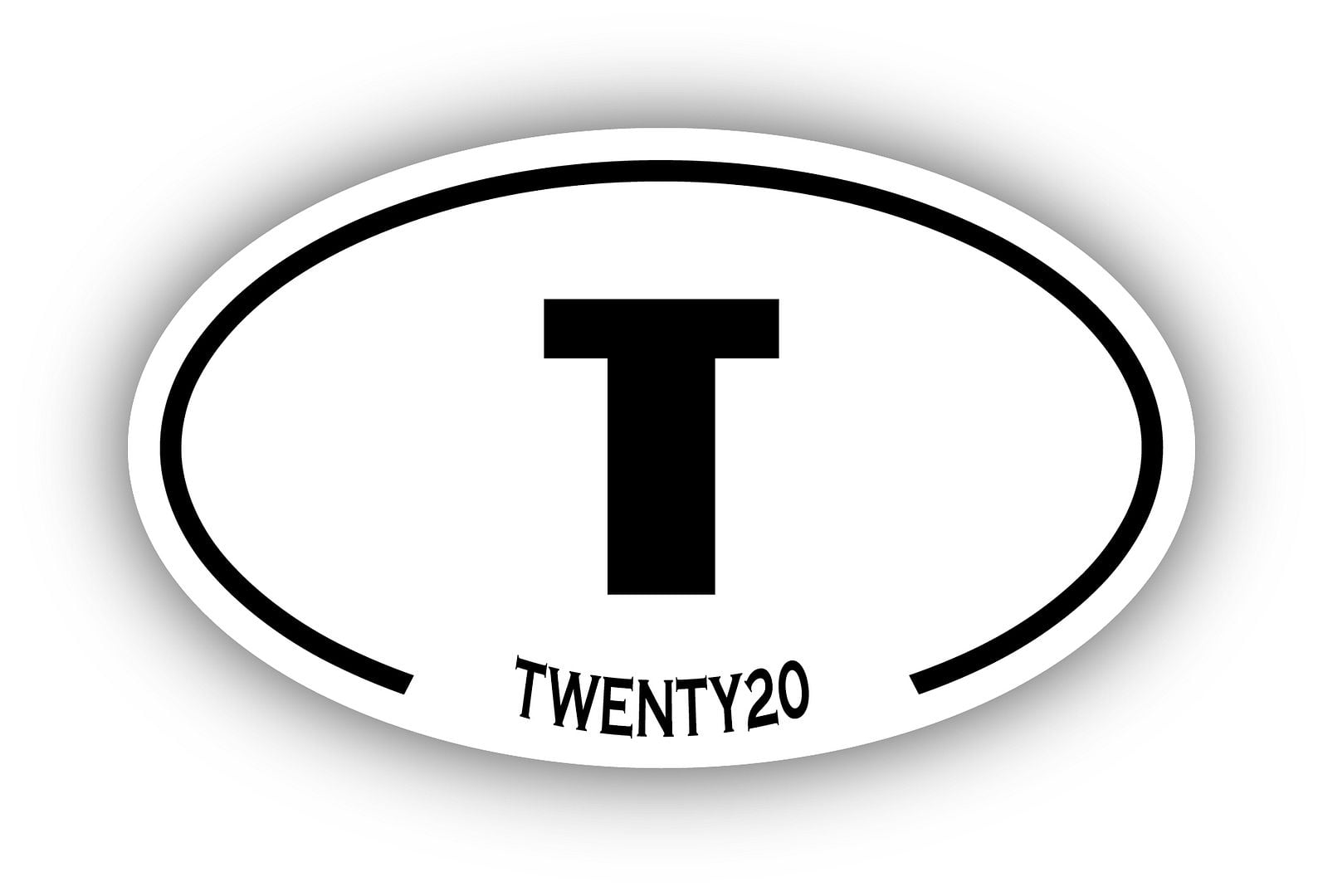 Twenty20 T Oval Bumper Sticker 3M Vinyl Decal 3 in x 5 in - Walmart.com