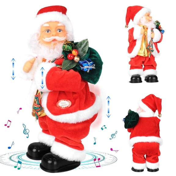Twerking Santa Claus Animated Musical Dancing and Singing Santa Toy, Funny Christmas Decoration for Home, Kids, Family and Holiday Party, Electric Plush Santa Gift