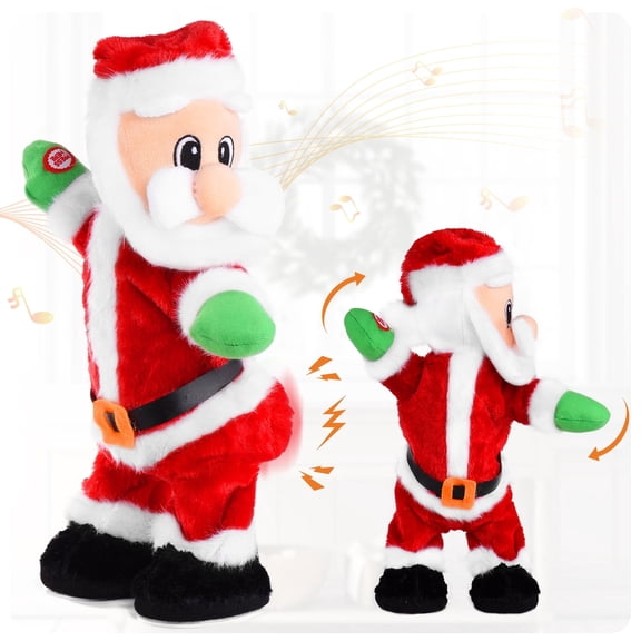Musical Santa Claus,Booty Shaking Santa Dancing Santa Claus with Music Singing Animated Christmas Santa Toys for Kids- English Song