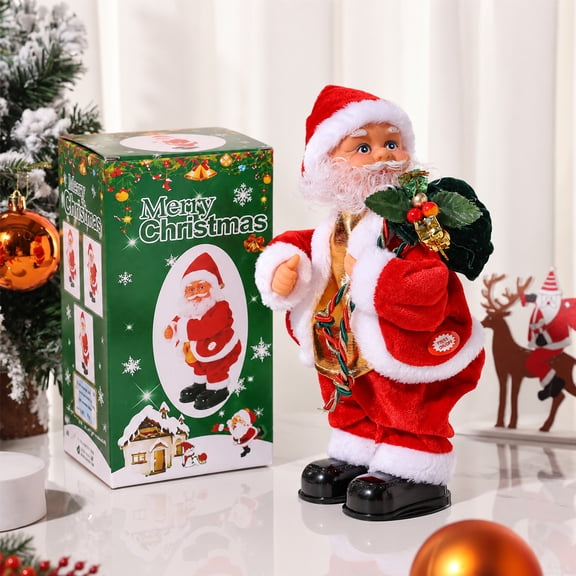 Twerking Santa Claus,Booty Shaking Walking Circle Santa Claus Singing And Dancing Musical Christmas Toys Animated Santa, Dancing Christmas Toys Desktop Decoration