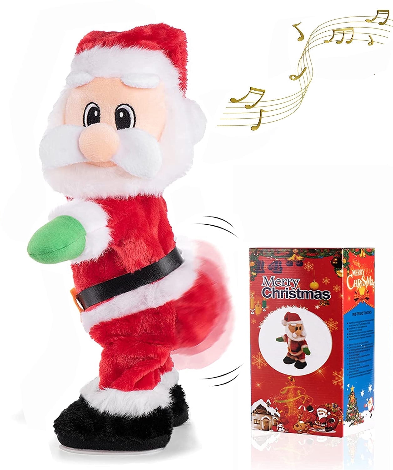 Twerking Santa Claus - Twisted Wiggle Hip Santa Claus Singing and Dancing Christmas Toy Electric Plush Twerking Santa Doll Sing