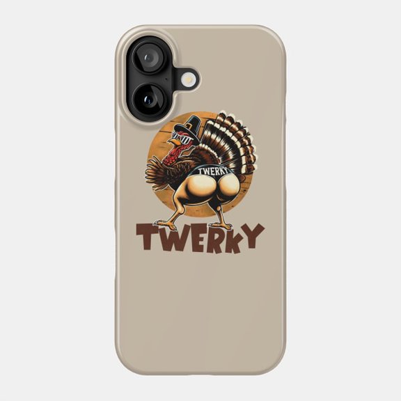 Twerky Funny Dancing Turkey Cartoon Illustration Phone Case for iPhone 11-17 Pro Max