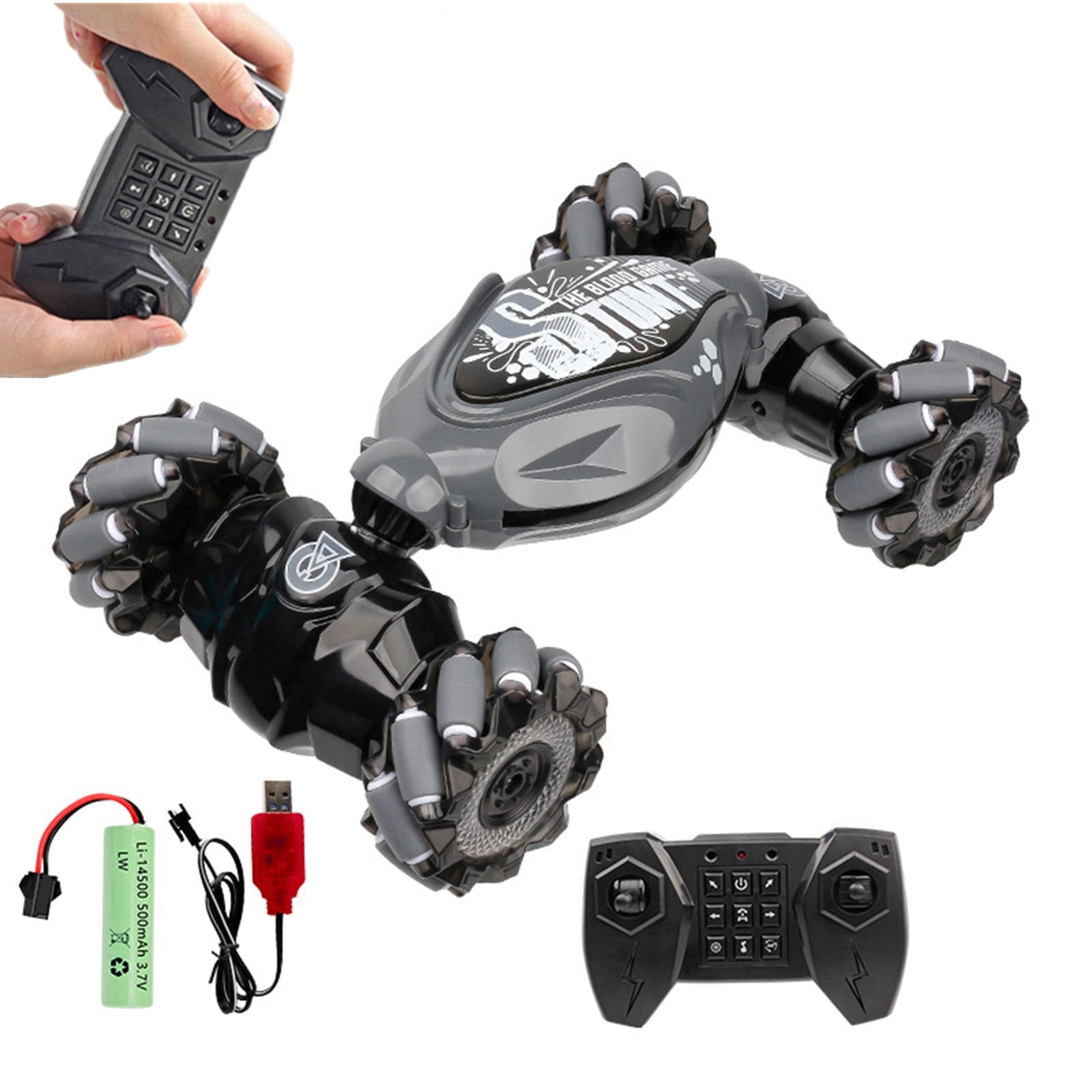 Twfbrm 1:14 RC Cars - 2.4GHz Remote Control Car with Lights for Boys 4-7 Year Old Boys Girls ,4WD All-Terrain Transform Off Road for Rotating,Stocking Stuffers for Kids,9.5 x5.9x3.7in