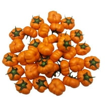 Twfbrm 10 Pcs Artificial Mini Pumpkins, 2 Inch Orange Faux Foam Pumpkins Models, Rustic Farmhouse Decorative Pumpkins, Halloween Thanksgiving Fall Decorations for Home Tiered Tray Mantel