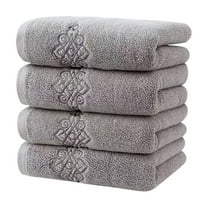 Twfbrm Cotton Hand Towels Set of 4, 14x30 Inch Highly Absorbent Embroidered Decorative Towels, 400GSM Ultra Soft Quick Dry Thick Microfiber Bath Towels for Beach Gym Shower Hotel and Spa
