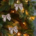 thumbnail image 1 of Twfbrm 12 Pcs Christmas Bows for Xmas Tree, Christmas Decorations 2.75" Small Glitter Ribbon Bows for Gift Wrapping, Christmas Tree Hanging Ornaments Rustic Twist Tie Bows for Wreaths Garland, 1 of 6