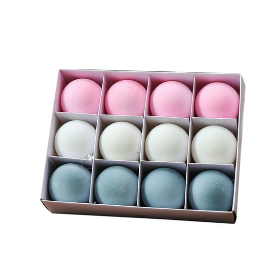 Twfbrm 12 Pcs Velvet Christmas Balls 6cm/2.4" Flocked Christmas Tree Ball Ornaments Plastic Balls Xmas Decorative Hanging Ornaments Christmas Tree Decoration