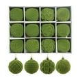 thumbnail image 1 of Twfbrm 12 Pcs Velvet Christmas Balls Green 2.36in Flocked Christmas Tree Ornaments Assortment for Xmas Tree Holiday Decor Christmas Decorations Assortment & Thanksgiving Party Decor - Green, 1 of 5