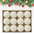 thumbnail image 1 of Twfbrm 12 Pcs Velvet Christmas Balls Ornaments, 2.36" Flocked Decorative Ball Pendants, 4 Style Shatterproof Christmas Tree Hanging Baubles Christmas Decorations for Party Wedding Holiday, 1 of 9