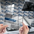 thumbnail image 1 of Twfbrm 12 Sheets Peel and Stick Backsplash Tile, 4"x8" PVC Blue and Gray Marble Design Decorative Wall Tiles, Waterproof Removable Self-Adhesive Tile Stickers for Kitchen Countertop Bathroom, 1 of 9